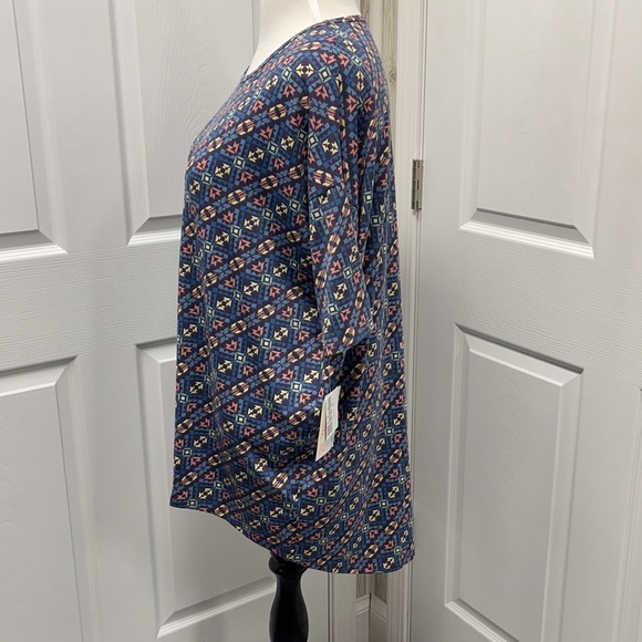LuLaRoe New Blue Geometric Irma Medium NWT - Picture 3 of 9